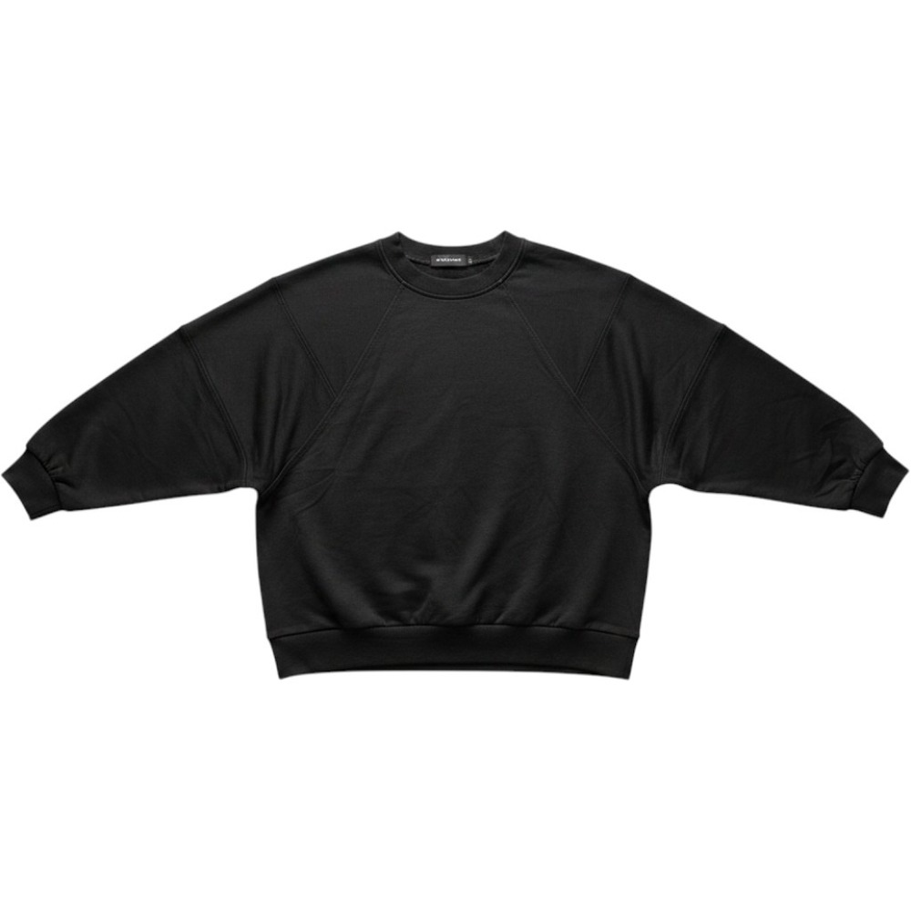 MEROKEETY Sweater Womens Large Black Crew Neck Raglan Long Sleeve Knit Pullover